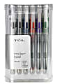TUL® RB1 Rollerball Pens, Medium Point, 0.7mm, Silver Barrel, Assorted Inks Pack Of 12 Pens 1 thumbnail image