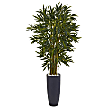 Nearly Natural 6-1/2'H Bamboo Tree With Cylinder Planter, Gray/Green