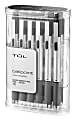 TUL® BP Series Retractable Ballpoint Pens, Fine Point, 0.8 mm, Silver Barrel, Black Ink, Pack Of 12 Pens