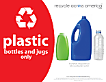 Recycle Across America Plastics Standardized Recycling Label, PLAS-8511, 8 1/2" x 11", Red