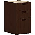 HON® 15" Vertical 3-Drawer File Cabinet Support Pedestal, Worksurface, Mahogany