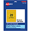 Avery® Print-To-The-Edge Labels With Sure Feed® Technology And Easy Peel®, 94217-BYP80, Rectangle, 3/4" x 3-1/2", Matte Bright Yellow, Pack of 1600 1 thumbnail image