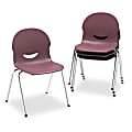 Virco® IQ® Series Stack Chairs, 32 1/4"H x 21 1/4"W x 20 5/8"D, Wine/Chrome, Pack Of 4