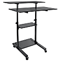 Mount-It! MI-7970 Height-Adjustable Mobile Standing Desk Workstation, 55"H x 39-1/2"W x 26"D, Black