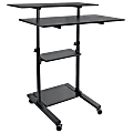 Mount-It! MI-7970 Height-Adjustable Mobile Standing Desk Workstation, 55"H x 39-1/2"W x 26"D, Black 1 thumbnail image