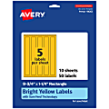 Avery® Print-To-The-Edge Labels With Sure Feed® Technology, 94262-BYP10, Rectangle, 9-3/4" x 1-1/4", Matte Bright Yellow, Pack of 50 1 thumbnail image
