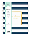 Blue Sky™ Day Designer Daily/Monthly PP Planner, 8" x 10", Navy Stripe, January To December 2021, 103622