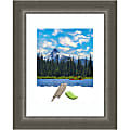 Amanti Art Rectangular Wood Picture Frame, 14” x 17" With Mat, Domus Dark Silver 1 thumbnail image