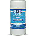 SCRUBS Hand Sanitizer Wipes - Blue, White - Abrasive, Non-scratching, Textured, Anti-bacterial - For Hand - 85 Per Canister - 6 / Carton SCRUBS Hand Sanitizer Wipes - Blue, White - Abrasive, Non-scratching, Textured, Anti-bacterial - For Hand - 85 Per Canister - 6 / Carton