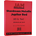 JAM Paper® Color Multi-Use Card Stock, Red Metallic, Letter (8.5" x 11"), 80 Lb, Pack Of 25 1 thumbnail image