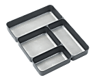 MadeSmart Junk Drawer Organizer, 14" x 11" x 2", Granite Silver