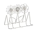 Doodles Floral Business Card Holder, 4"H x 4"W x 3"D, Silver