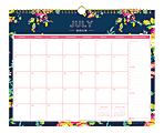 Blue Sky™ Day Designer Monthly Academic Wall Calendar, 12" x 15", 50% Recycled, Peyton Navy, July 2018 to June 2019