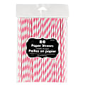 Amscan Striped Paper Straws, 7-3/4", Pink, Pack Of 80 Straws 1 thumbnail image