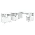 kathy ireland® Home by Bush Furniture Madison Avenue 60"W L-Shaped Desk With Lateral File Cabinet, Pure White, Standard Delivery 1 thumbnail image