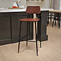 Flash Furniture Industrial Steel/Rustic Wood Barstool With Back, Brown/Black 1 thumbnail image