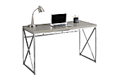Monarch Specialties Contemporary 48"W Computer Desk With Framed Criss-Cross Legs, Chrome/Dark Taupe 1 thumbnail image