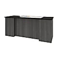 Bestar Norma 71"W Computer Desk Shell, Black/Bark Gray 1 thumbnail image