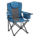Arrowhead Outdoor™ Portable Canvas Folding Outdoor Furniture Camping Quad Chair With 6-Can Armrest Cooler, Ocean Blue/Black 1 thumbnail image