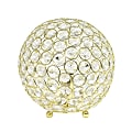 Elegant Designs Crystal Ball Table Lamp, 8"H, Gold