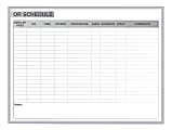 Ghent OR Schedule Magnetic Dry-Erase Whiteboard, 48" x 96", Aluminum Frame With Silver Finish