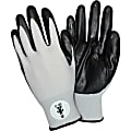 Safety Zone Black/Gray Coated Knit Gloves - Nitrile Coating - Medium Size - Black, Gray - Knitted - For Industrial 1 thumbnail image