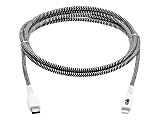 Tripp Lite M102-006-HD Heavy-Duty USB-C to Lightning Cable (M/M), 6 ft. - First End: 1 x Type C Male USB - Second End: 1 x 8-pin Lightning Male Proprietary Connector - 480 Mbit/s - MFI - 26/21 AWG - Black, White
