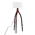 LumiSource Wishbone Contemporary Floor Lamp, 54-3/4”H, White/Walnut 1 thumbnail image