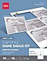 Office Depot® Brand Name Badge Kit, Clip-Style, Convention Size, 3" x 4", Pack of 40
