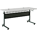 Lorell® Shift 2.0 Flip & Nesting Mobile Table, 29-1/2”H x 60”W x 24”D, Gray/Black