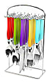 Gibson Home Santoro 20-Piece Flatware Set With Hanging Rack, Silver/Assorted Colors 1 thumbnail image