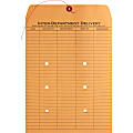 Business Source 2-sided Inter-Department Envelopes, 10" x 13", 28 Lb, Button & String, Kraft, Box Of 100
