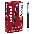 uni-ball® Jetstream™ RT Retractable Ballpoint Pens, Bold Point, 1.0 mm, Black Barrel, Blue Ink, Pack Of 12