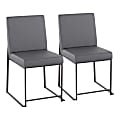 LumiSource High-Back Fuji Dining Chairs, Black/Gray, Set Of 2 Chairs