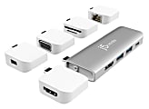 j5create UltraDrive Kit USB-C Multi-Display Modular Dock, 0.51"H x 1.34"W x 3.86"D, Silver, JCD389 1 thumbnail image