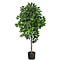 Nearly Natural Ficus 48”H Artificial Plant With Planter, 48”H x 25”W x 12”D, Green/Black 1 thumbnail image