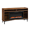 Sauder® Harvey Park Entertainment Credenza With Fireplace, Grand Walnut 1 thumbnail image