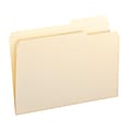 Smead® Guide 2/5-Cut File Folders, Reinforced Tab , Legal Size (8 1/2" x 14"), Manila, Box Of 100