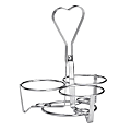 Tablecraft 3-Ring Condiment Caddy, 8-1/4" x 7-1/4", Silver