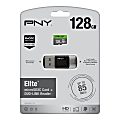 PNY Elite U1 85 Mbps microSD™ Card With OTG Reader, 128GB, P-OTGCR128MSC3-GE
