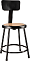 National Public Seating Hardboard Stool With Back, 18"H, Black 1 thumbnail image