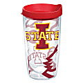 Tervis Genuine NCAA Tumbler With Lid, Iowa State Cyclones, 16 Oz, Clear