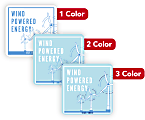 Custom 1, 2 Or 3 Color Printed Labels/Stickers, Square, 1-1/2" x 1-1/2", Box Of 250