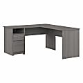 Bush Business Furniture Cabot 60"W L-Shaped Corner Desk With Drawers, Modern Gray, Standard Delivery 1 thumbnail image