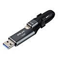 PNY Duo Link iOS USB 3.0 OTG Flash Drive, 128GB, Metal/Gray 1 thumbnail image