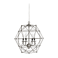 Elegant Designs 4-Light Hexagon Pendant Lamp, 18"W, Brushed Nickel 1 thumbnail image
