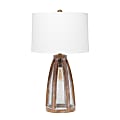 Lalia Home Wooded Arch Farmhouse Table Lamp, 29-1/2"H, White Shade/Old Wood Base 1 thumbnail image