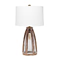 Lalia Home Wooded Arch Farmhouse Table Lamp, 29-1/2"H, White Shade/Old Wood Base