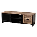 Baxton Studio Connell 2-Tone 2-Door TV Stand For 43.3" TVs, Natural Brown/Black