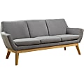 Lorell® Quintessence Upholstered Sofa With Lumbar Support, Gray/Natural 1 thumbnail image